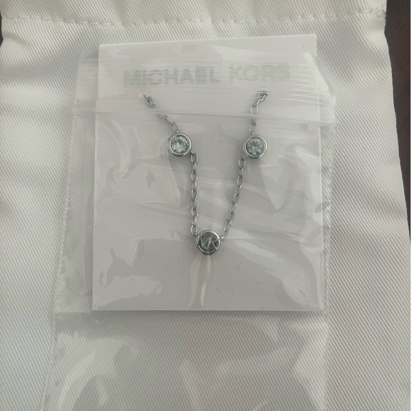 Michael Kors Silver Necklace with Blue Accents - Picture 1 of 2